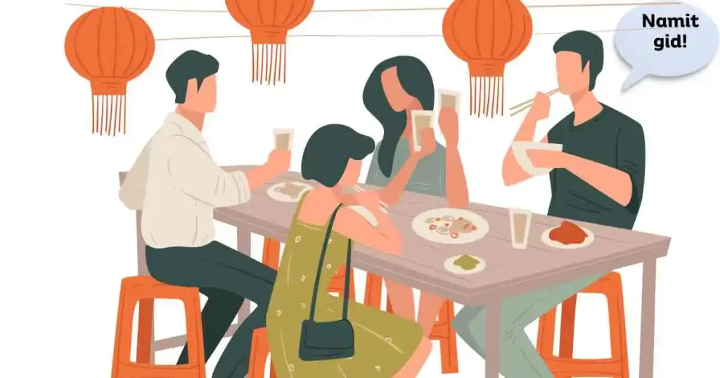 Hiligaynon words and phrases while eating.