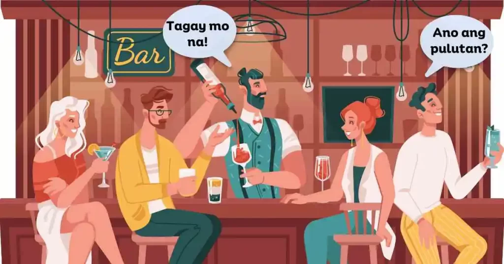 Filipino or tagalog words and phrases while socializing and drinking with friends.