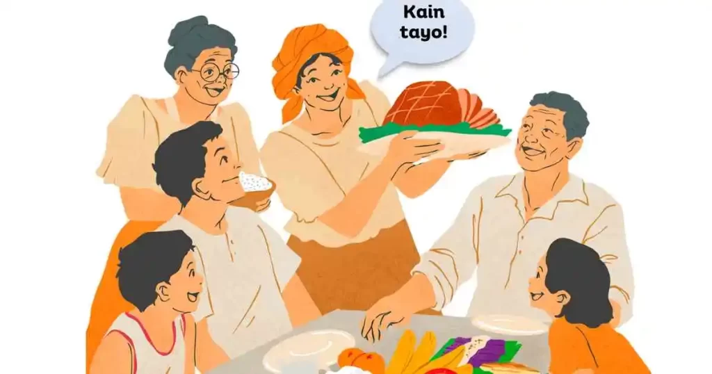 Filipino orr tagalog words and phrases while eating with friends