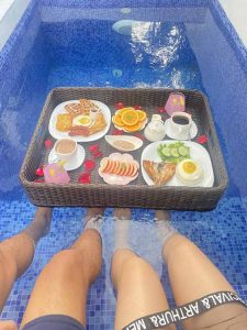 Breakfast in Pool at Scenery Resort and Spa Tagaytay.
